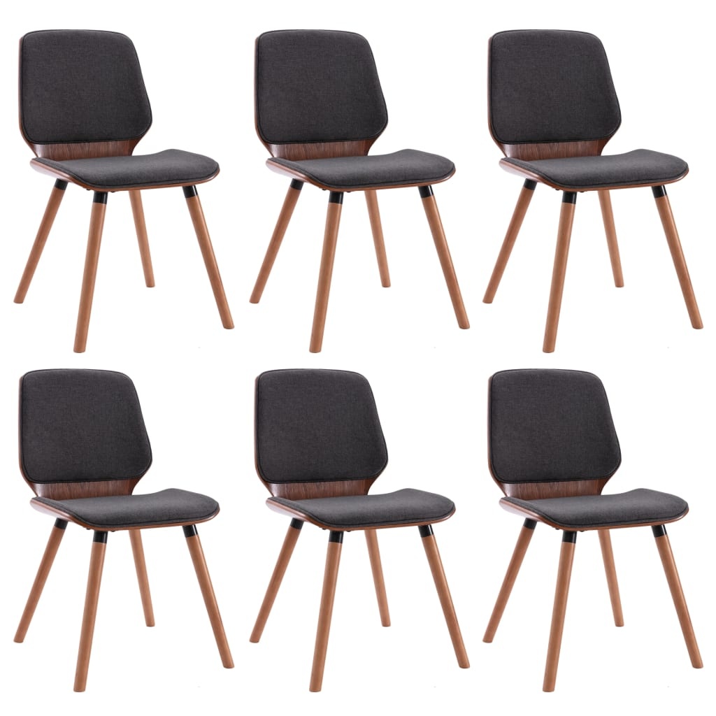VidaXL Eetkamerstoelen 6 st stof grijs