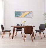 VidaXL Eetkamerstoelen 4 st stof grijs