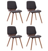 VidaXL Eetkamerstoelen 4 st stof grijs