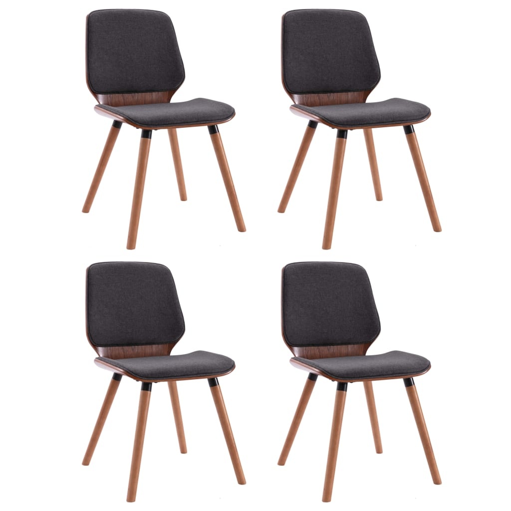 VidaXL Eetkamerstoelen 4 st stof grijs