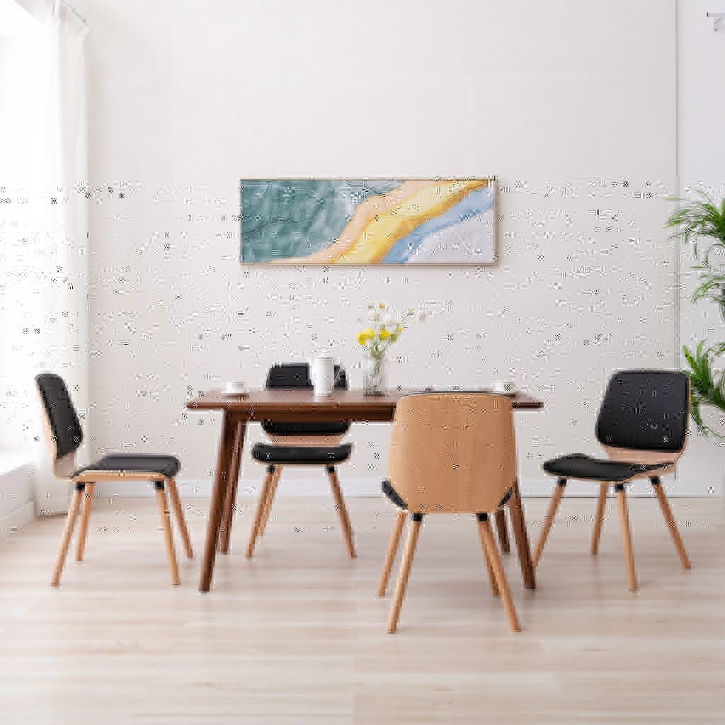 VidaXL Eetkamerstoelen 4 st kunstleer zwart