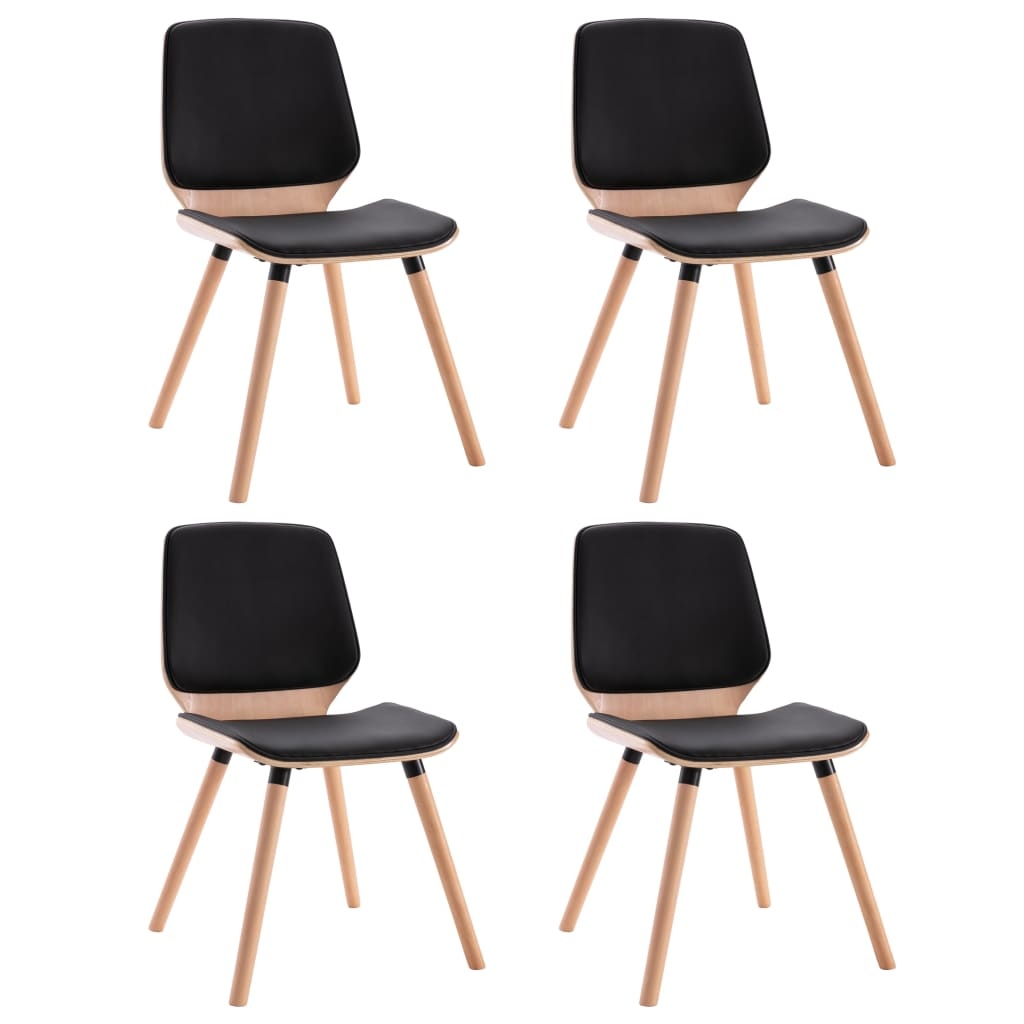 VidaXL Eetkamerstoelen 4 st kunstleer zwart