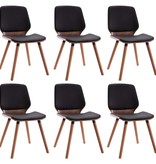 VidaXL Eetkamerstoelen 6 st kunstleer zwart