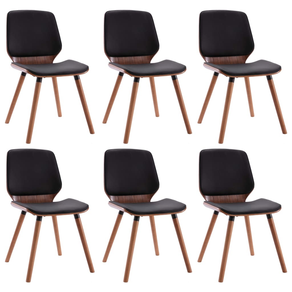 VidaXL Eetkamerstoelen 6 st kunstleer zwart