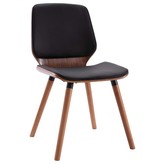 VidaXL Eetkamerstoelen 6 st kunstleer zwart