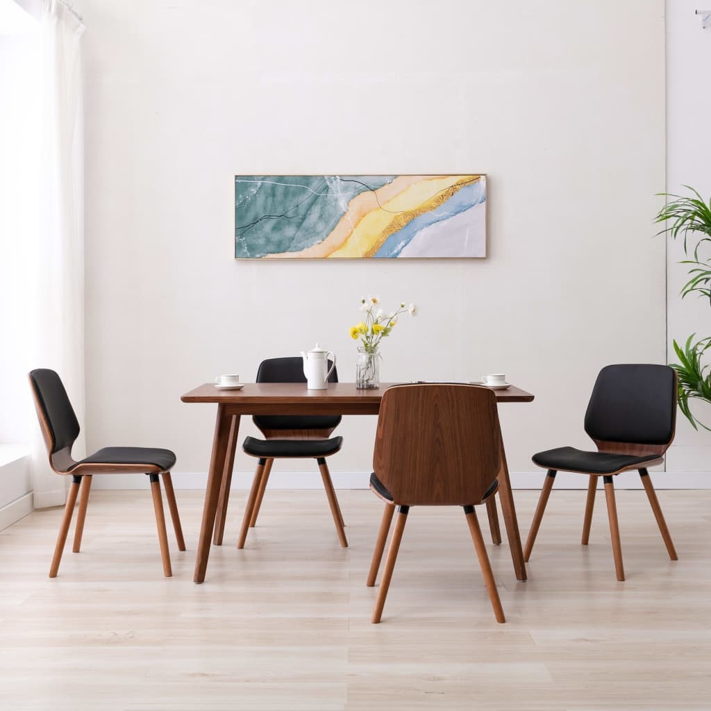 VidaXL Eetkamerstoelen 4 st kunstleer zwart