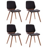 VidaXL Eetkamerstoelen 4 st kunstleer zwart