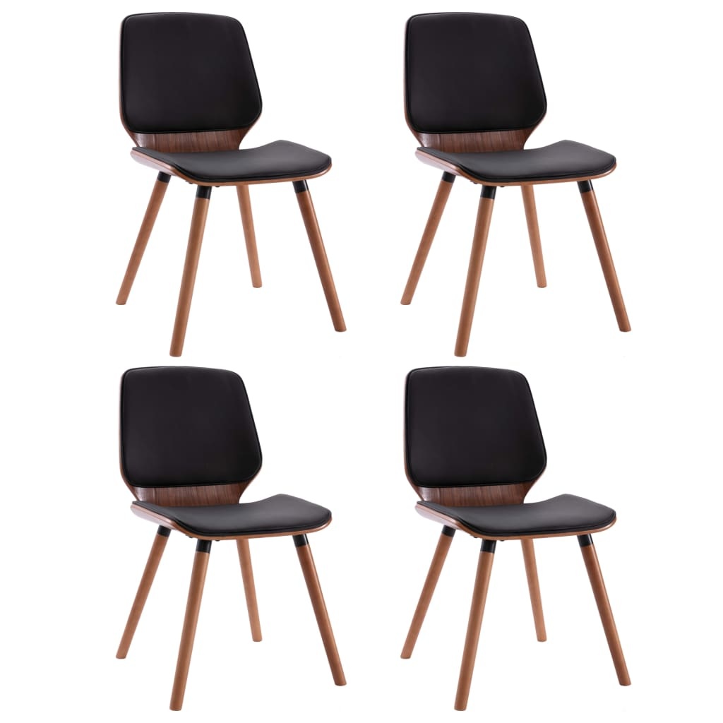 VidaXL Eetkamerstoelen 4 st kunstleer zwart