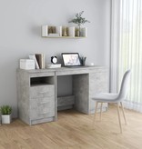 vidaXL Bureau 140x50x76 cm spaanplaat betongrijs