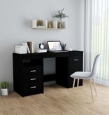 VidaXL Bureau 140x50x76 cm spaanplaat zwart
