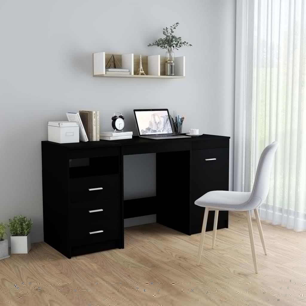 VidaXL Bureau 140x50x76 cm spaanplaat zwart
