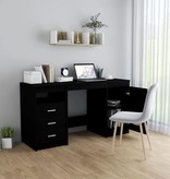 VidaXL Bureau 140x50x76 cm spaanplaat zwart