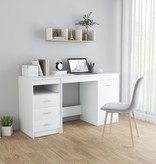 VidaXL Bureau 140x50x76 cm spaanplaat wit