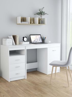 VidaXL Bureau 140x50x76 cm spaanplaat wit