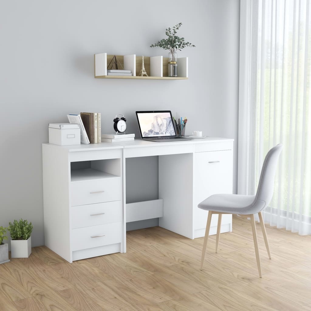 VidaXL Bureau 140x50x76 cm spaanplaat wit