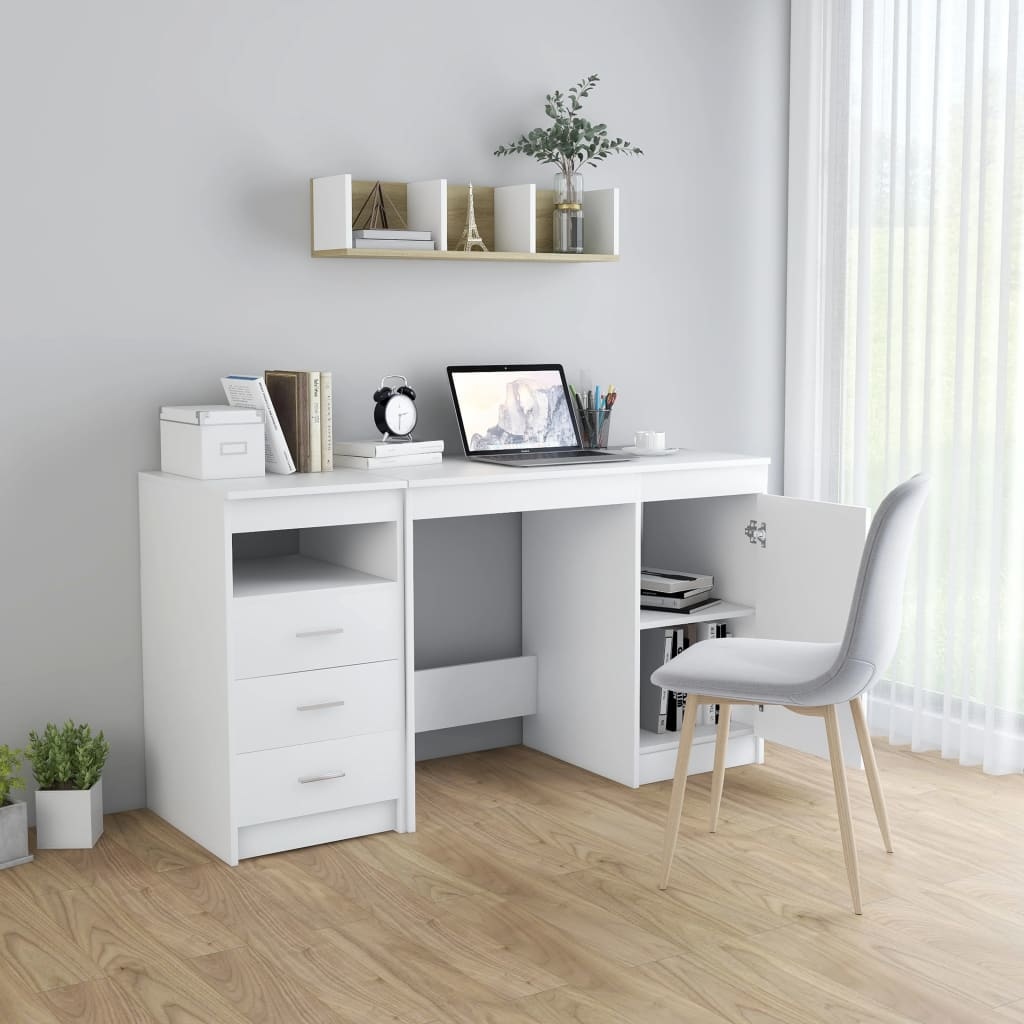 VidaXL Bureau 140x50x76 cm spaanplaat wit