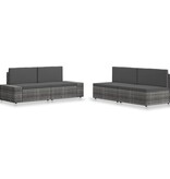 VidaXL 4-delige Loungeset poly rattan grijs