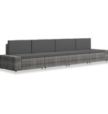 VidaXL 4-delige Loungeset poly rattan grijs