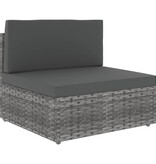 VidaXL 4-delige Loungeset poly rattan grijs