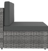 VidaXL 4-delige Loungeset poly rattan grijs