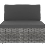 VidaXL 7-delige Loungeset poly rattan grijs