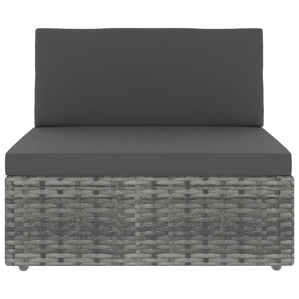 VidaXL 7-delige Loungeset poly rattan grijs