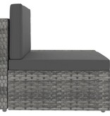 vidaXL 5-delige Loungeset poly rattan grijs