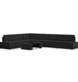 VidaXL 7-delige Loungeset poly rattan zwart