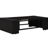 VidaXL 7-delige Loungeset poly rattan zwart