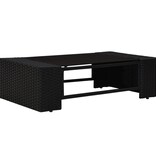 vidaXL 10-delige Loungeset poly rattan zwart