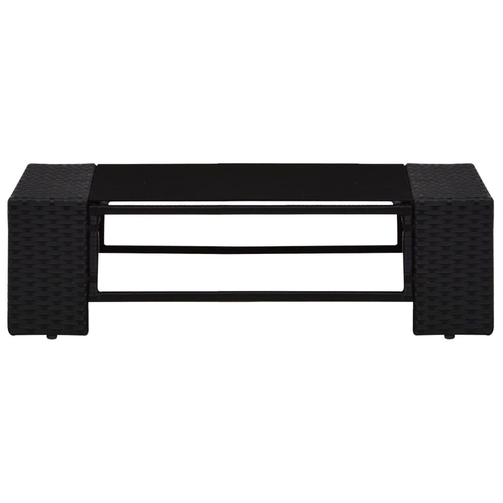 VidaXL 10-delige Loungeset poly rattan zwart