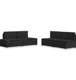 VidaXL 4-delige Loungeset poly rattan zwart