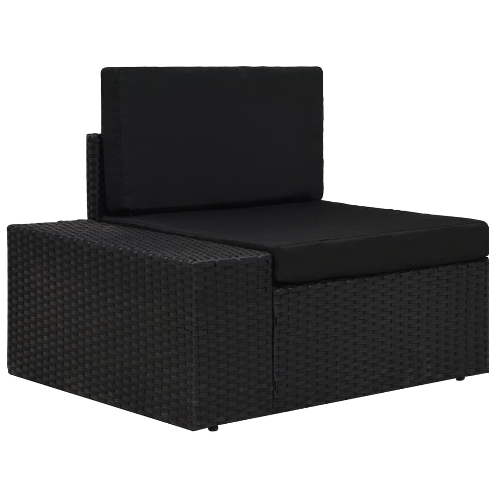 VidaXL 4-delige Loungeset poly rattan zwart