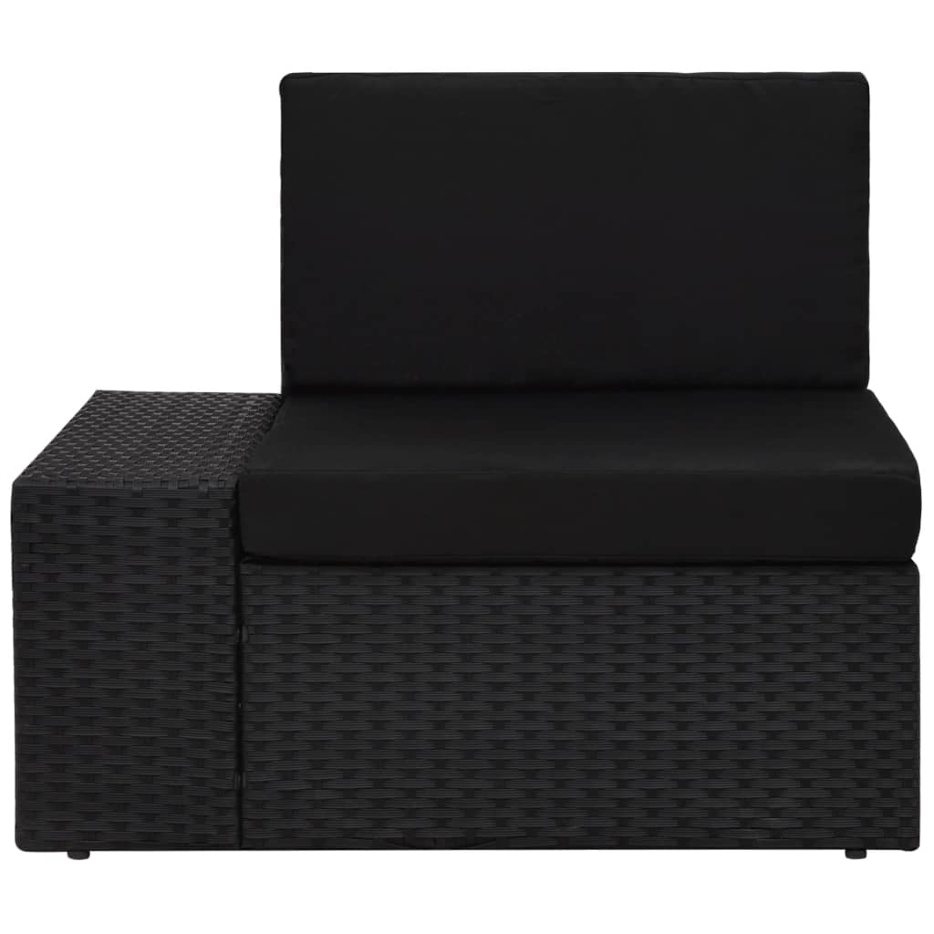 VidaXL 4-delige Loungeset poly rattan zwart