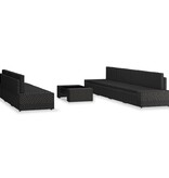 VidaXL 8-delige Loungeset poly rattan zwart