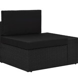 VidaXL 8-delige Loungeset poly rattan zwart