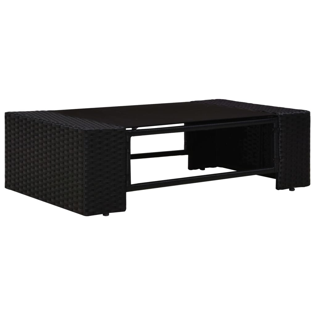 VidaXL 4-delige Loungeset poly rattan zwart