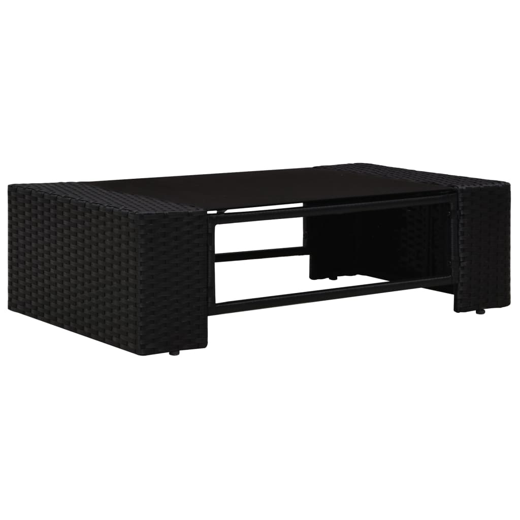 VidaXL 6-delige Loungeset poly rattan zwart