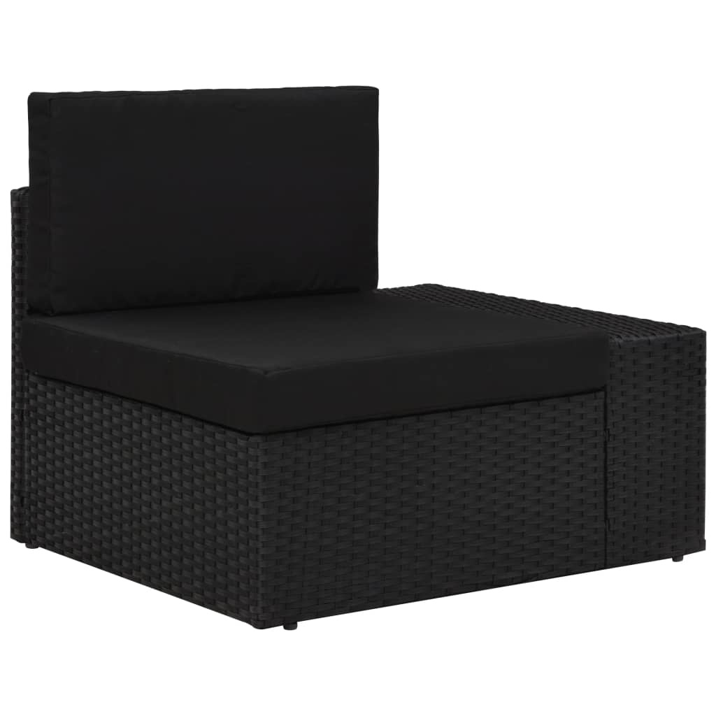 VidaXL 6-delige Loungeset poly rattan zwart