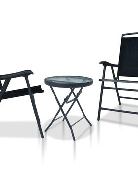 VidaXL 3-delige Bistroset staal zwart