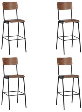 VidaXL Barstoelen 4 st massief multiplex staal