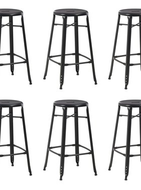 VidaXL Barkrukken 6 st staal zwart