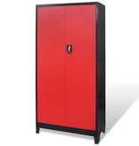VidaXL Gereedschapskast met kist 90x40x180 cm staal rood en zwart