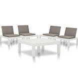 VidaXL 5-delige Loungeset kunststof wit