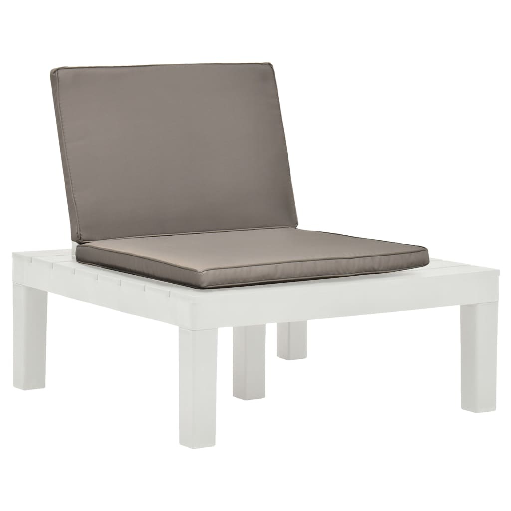 VidaXL 5-delige Loungeset kunststof wit