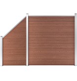 VidaXL Schuttingset 1 vierkant en 1 schuin 273x186 cm HKC bruin