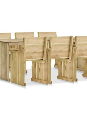 VidaXL 7-delige Tuinset geïmpregneerd grenenhout