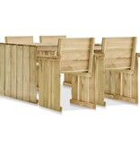 VidaXL 5-delige Tuinset geïmpregneerd grenenhout