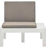VidaXL Tuinstoelen met kussens 4 st kunststof wit