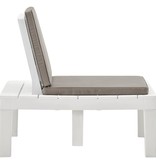 VidaXL Tuinstoelen met kussens 4 st kunststof wit